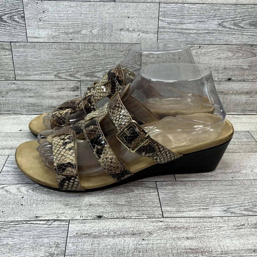 Vionic‎ Radia 381 Wedge Sandal Snakeskin Print Women Size 8 US